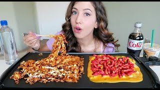 CHEESY NOODLES  CHIPOTLE RANCH HOT CHEETOS WITH CHEESE MUKBANG Eating Show  MEESH LA [upl. by Ernesto450]