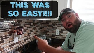 DIY  HOW TO INSTALL PEEL amp STICK VINYL TILE BACKSPLASH [upl. by Atiuqrehs]