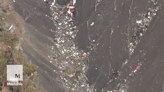 Footage of the Germanwings Flight 9525 crash site  Mashable [upl. by Alded]