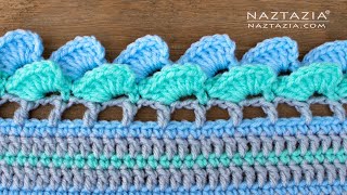 HOW to CROCHET DOUBLE SHELL BORDER EDGING for a Blanket Scarf or Shawl [upl. by Belda]