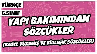 6 Sınıf Türkçe  Yapı Bakımından Sözcükler Basit Türemiş ve Birleşik Sözcükler  2022 [upl. by Revorg]