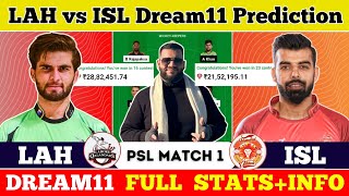 LAH vs ISL Dream Team PredictionLAH vs ISL DreamLAH vs ISL Dream Team [upl. by Dey]