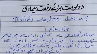 Application For Sick Leave In Urdu Fever Application Beemari Ki Darkhuast [upl. by Anayi496]