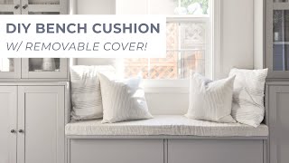 Easy DIY Bench Cushion with Removable Cover [upl. by Lemej]