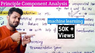 Principal Component Analysis  PCA in machine learning  Lec27 [upl. by Aric]