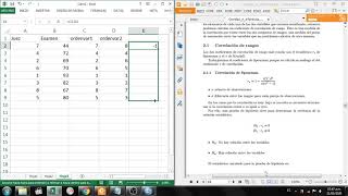 Correlación de Spearman en Excel Example 1 [upl. by Hoffman]