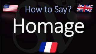 How to Pronounce Homage CORRECTLY American English British French Pronunciation [upl. by Phyllys]