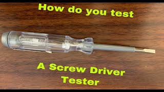 How do you test your Screw Driver Tester [upl. by Flossy]