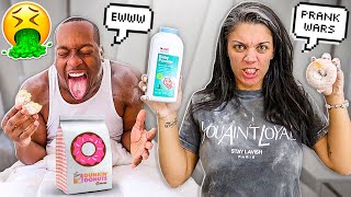 BABY POWDER DOUGHNUT PRANK ON HUSBAND BACKFIRES [upl. by Keverian286]