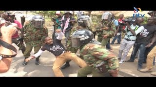 Activists led by Boniface Mwangi teargassed in Nairobi [upl. by Ecyrb23]