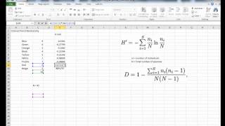 Using Excel to Calculate Biodiversity [upl. by Eniffit839]