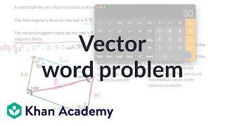 Vector word problem resultant force  Vectors  Precalculus  Khan Academy [upl. by Chrissa906]