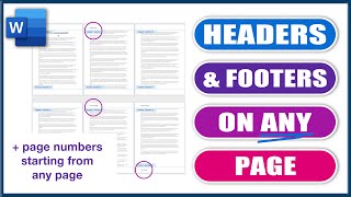 Headers amp Footers on ANY page in WORD  Microsoft Word tutorials [upl. by Yeniar247]