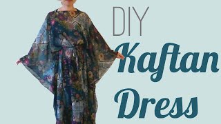 Easy DIY Kaftan Dress  Cover Up [upl. by Eilyah]