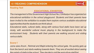 English Class 8 Unit4  Educational Exhibition  Sindh textbook board [upl. by Eidod]