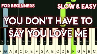 DUSTY SPRINGFIELD  YOU DONT HAVE TO SAY YOU LOVE ME  SLOW amp EASY PIANO TUTORIAL [upl. by Ordnassela]