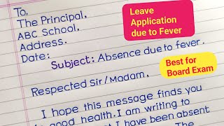 Leave Application for School  Sick Leave Application to Principal in English [upl. by Aianat979]