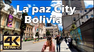 La Paz Bolivia  4K Virtual Walking Tour around the City  Travel Guide [upl. by Fari86]