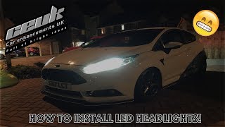 HOW TO INSTALL LED HEADLIGHTS FIESTA ST [upl. by Gluck935]