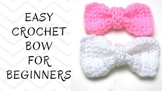 Crochet Tutorial How To Crochet An Easy Bow [upl. by Min]