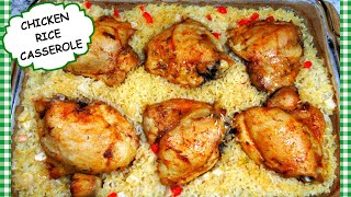 Easy Baked Chicken and Rice Casserole Recipe  ONE PAN [upl. by Coppola554]