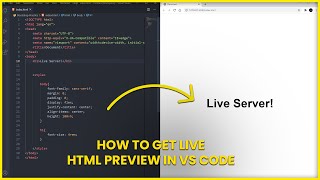 Get live HTML Preview in VS Code Live Server Tutorial [upl. by Zeiler]