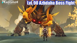 Genshin Impact  LvL 90 Azhdaha Dragon Boss Fight [upl. by Tarsuss]