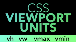 CSS Units vh vw vmin vmax css responsive design [upl. by Latyrc]