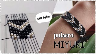 Pulsera Miyuki de mostacillas  sin Telar  Diy Cute [upl. by Floridia]