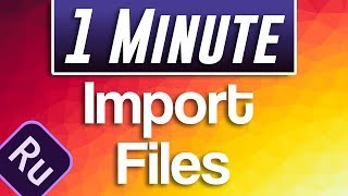 Premiere Rush CC  How to Import Video and Audio Files [upl. by Beera]