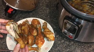 cooking “CRISPY” chicken in an electric digital pressure cooker princess [upl. by Islean]