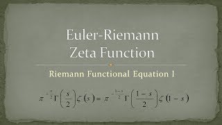 Zeta Function  Part 11  Riemann Functional Equation I [upl. by Rugg]