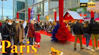 Paris France🇫🇷  Paris Christmas Market 2021  Paris Christmas Walk 4K  Paris 4K  A Walk In Paris [upl. by Voleta]