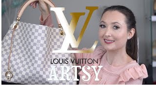 Louis Vuitton Artsy Damier Azur Handbag Review [upl. by Garland77]