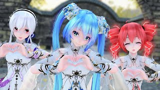 【MMD】桃源恋歌 Tougen Renka cover【Miku Haku Teto】6 Langs sub4K [upl. by Hayalat]