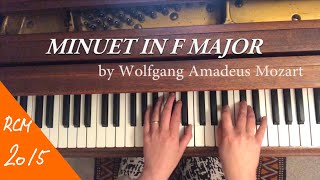 RCM 1 Piano Repertoire  Minuet in F Major by Wolfgang Amadeus Mozart [upl. by Antons]