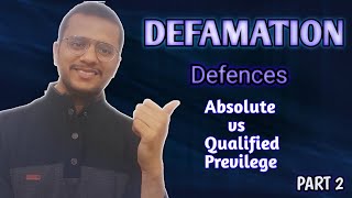 Defamation Part 2  Law of Torts Defences to defamation in tort law Judiciary clat Full detail [upl. by Llertnauq]