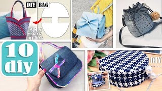 10 AWESOME DIY BAG TUTORIALS  Cut amp Sew Purse Bag Designs Making During 25 MIN [upl. by Borgeson]