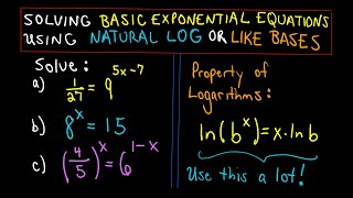 ❖ Solving Exponential Equations  Three Basic Examples ❖ [upl. by Ayal]