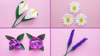 DIY  4 FLORES de papel  FLORES fáciles de hacer  Paper FLOWERS  Muy Lindas  Para Decorar 🎉😍 [upl. by Waki541]