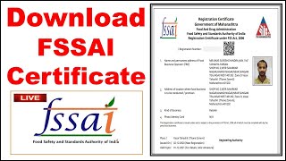 How to Download FOOD License  Food License Kaise Download Kare  FSSAI License Download  FOSCO Lic [upl. by Kristin]