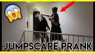 JUMPSCARE PRANK ON ROOMMATES PUNCHED  Colby Brock [upl. by Collimore594]