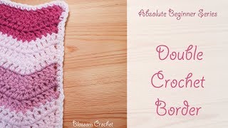 Absolute Beginner Crochet Series Ep 6 Double Crochet Border Single US [upl. by Edyak]