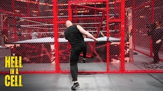 Brock Lesnar kicks the Hell in a Cell door off its hinges WWE Hell in a Cell 2018 [upl. by Alaine]