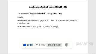 Application for Sick Leave COVID – 19  Leave Application Due to COVID19 Positive Symptoms [upl. by Bullion]