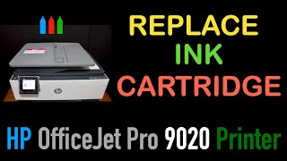 HP OfficeJet Pro 9020 Ink Cartridge Replacement [upl. by Nilyaj433]