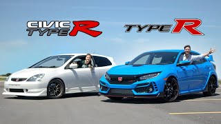 2020 Honda Civic Type R vs 2002 EP3 Civic Type R  VTEC Wars [upl. by Magdala928]