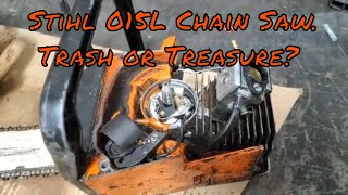 Stihl 015L chain saw Can we get it running Part 1 Stihl chainsaw Stihlsaw [upl. by Larret473]