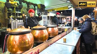 Paris Christmas Market in Eiffel Tower Walking Tour 4K HDR [upl. by Aveneg]