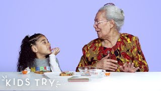 Kids Share Their Favorite Snacks With Their Great Grandparents  Kids Try  HiHo Kids [upl. by Ivens]